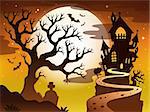 Spooky tree topic image 1 - eps10 vector illustration.