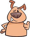 Cartoon Illustration of Funny Dodger Dog Winking