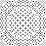 Design monochrome warped diamond pattern. Abstract convex textured background. Vector art. No gradient