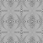 Design seamless monochrome illusion checkered background. Abstract distortion backdrop. Vector-art illustration