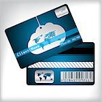 Loyalty card design with cloud and striped background