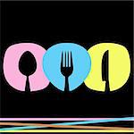 Colorful vector abstract restaurant menu design with cutlery