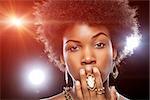 Beautiful young African woman with afro hairstyle