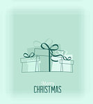 Blue decorative christmas presents, vector Christmas card