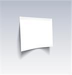 White blank paper attached on the wall. Vector illustration