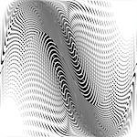 Design monochrome wave movement background. Abstract warped backdrop. Vector-art illustration