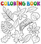 Coloring book leaves theme 1 - eps10 vector illustration.