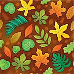 Seamless background with leaves 3 - eps10 vector illustration.