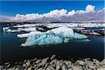 Scenic view of ice and glacial lake water, Jokulsarlon, Iceland