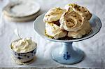 Meringues on dessert plate