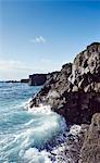 Ocean waves on rugged coast, Lanzarote, Canary Islands, Spain