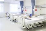 Empty beds in hospital room