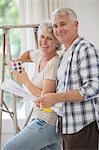 Older couple looking through documents together