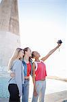 Teenage girls taking selfie, Palma, Mallorca, Spain