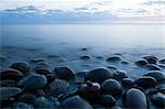 Rocky beach at dusk, Hall Hangvar, Gotland, Sweden