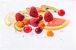 Fruits on white background, studio shot