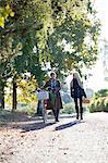 Mature woman and adult daughter walking, Stockholm, Sweden