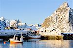 Boats in harbor