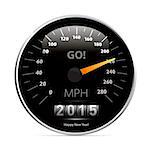 2015 year Calendar speedometer car. Vector illustration