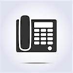 Phone retro icon  in vector gray colors