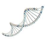 Illustration of white DNA chain. Isolated background