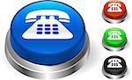Telephone Icon on Internet Button  Original Vector Illustration Three Dimensional Buttons