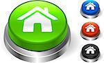 House Icon on Internet Button Original Vector Illustration Three Dimensional Buttons