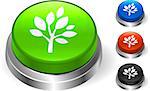 Tree Icon on Internet Button Original Vector Illustration Three Dimensional Buttons