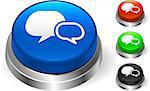 Chat Icon on Internet Button Original Vector Illustration Three Dimensional Buttons