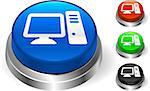 Computer Icon on Internet Button Original Vector Illustration Three Dimensional Buttons