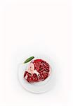 Meat. Raw meat beef isolated on white with herbs