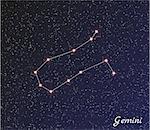 star constellation of gemini on dark sky, vector