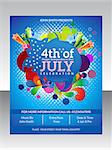 abstract fourth of july flyer template vector illustration