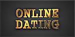 Online Dating - Gold Inscription on Black Background.