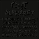 Paper alphabet with cut letters. Vector illustration