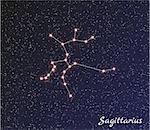 star constellation of sagittarius on dark sky, vector