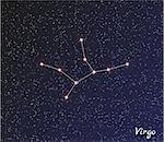 star constellation of virgo on dark sky, vector
