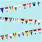 Bunting of flags from European Union