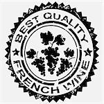 Grunge stamp, quality label for French wine