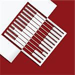 Creative accounting with wooden abacus. Vector illustration.