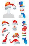 Holiday decorations for your avatar. Vector illustration.