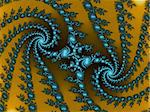 Digital computer graphic - decorative fractal background with spirals for design.