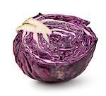 Half of purple cabbage isolated on a white background