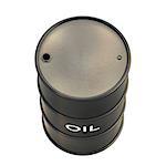 Barrel of oil on white background with clipping path.
