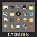 Flat icons set 14 - vintage collection