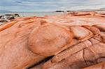 Wind-eroded sandstone rock formations in El Gato Bay, Baja California Sur, Mexico, North America