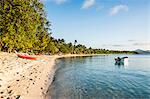 White sandy beach, Oarsman Bay, Yasawas, Fiji, South Pacific, Pacific