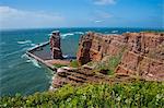 Lange Anna (Long Anna) free standing rock column in Heligoland, small German archipelago in the North Sea, Germany, Europe