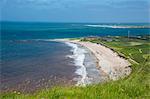 View over the long sandy beach of Heligoland, small German archipelago in the North Sea, Germany, Europe