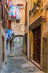 Alleyway, Old Town, Piran, Primorska, Slovenian Istria, Slovenia, Europe